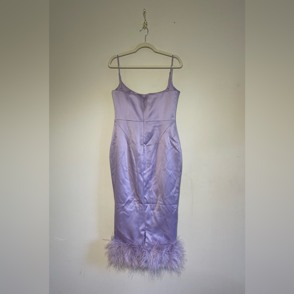 House of CB Lavender Feather Trim Dress - Picture 10 of 11